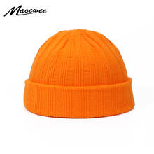 Gorro de lana de Color liso para hombre y mujer, gorro grueso y cálido para deportes al aire libre, suave, de melón corto, para Otoño e Invierno 2024 - compra barato