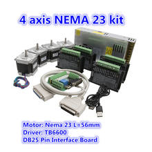 CNC Router Kit 4Axis,4pcs TB6600 4A stepper motor driver+Nema23 motor 57HS5630A4+5axis interface board+power supply 2024 - buy cheap