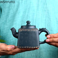 Yixing pote de chá roxo argila quarteto dragão bules boutique artesanal belezas chaleira personalizado chá cerimônia suprimentos 340ml 2024 - compre barato