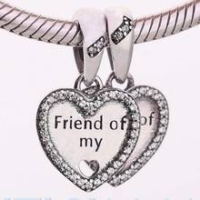 Original Friend Of My Heart With Crystal Pendant Beads Fit 925 Sterling Silver Bead Charm Bracelet Bangle Diy Jewelry 2024 - buy cheap