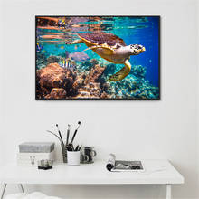 Turtle Wall Art Canvas Painting Ocean Sea Turtle Painting Wall Pictures for Living Room Bathroom Decor Bedroom Decoration 2024 - buy cheap