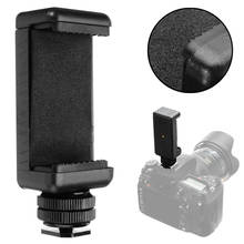 Mayitr High Quality 1/4" Phone Clip Holder + Hot Shoe Adapter Mount For Camera Black 2024 - buy cheap