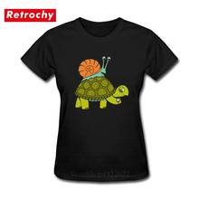 Cute Tortoise And Snail Design T-Shirts Funny Animal Printed Women T Shirts Newest Fashion Save A Turtle Tshirt Hombre Camisetas 2024 - buy cheap