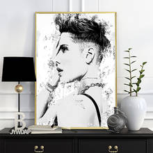 Blcak White American Singer Halsey Poster, Halsey Fans Collection Handsome Girl Art Prints, Minimalism Female Image Wall Decor 2024 - buy cheap