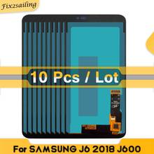 Tela lcd cópia-oled de 5.6 polegadas, tela para samsung galaxy j600 j6 2018 j600f touch screen, peças para reparo testadas, com 10 peças 2024 - compre barato