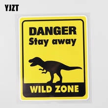 YJZT 11.7CM×14.7CM Danger Stay Away Wild Zone Dinosaur Decal PVC Car Sticker 12C-0280 2024 - buy cheap