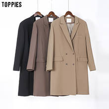 Toppies women long jacket coat loose oversized coat double breasted blazer style Korean outwear 2024 - buy cheap