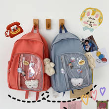 Маленький холщовый Женский мини-рюкзак в Корейском стиле, Водонепроницаемый модный дорожный школьный ранец, сумка-тоут на плечо 2024 - купить недорого