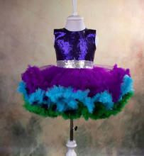 New Purple Tutu Outfit Infant Girl Dress Knee Length Baby Girl First Birthday Dress Kids Party Gowns Size 1-16Y 2024 - buy cheap
