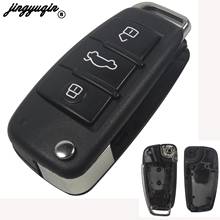 jingyuqin 50pcs/lot Folding Flip Car Remote Key Cover For Audi Q7 A3 A4 A6 A6L A8 TT Uncut Blade Replacement 3 Button Key Shell 2024 - buy cheap