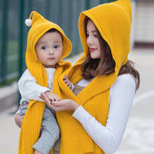 Mom  Baby Knitted Hat Scarf Caps  Warmer Winter Hats For Men Women Skullies Beanies Warm Fleece Cap 2024 - buy cheap