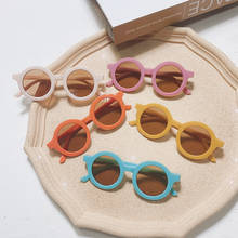 Óculos de sol infantis redondos da moda bebê meninos meninas vintage colorido círculo uv400 clássico bonito crianças óculos de sol 2021 novo 2024 - compre barato
