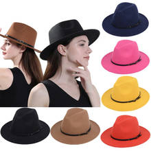 Men Top Hats Felt Winter Imitation Wool Cap Women Autumn Classic Wide Brim Black Red Men Fedora Hats Man Women Top Hat 2024 - buy cheap