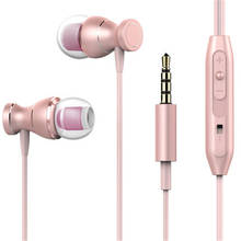 Mobile phone wire headset extra bass straight line PC subwoofer earphones in-ear metal sports music phone earphone with Mic 2024 - buy cheap