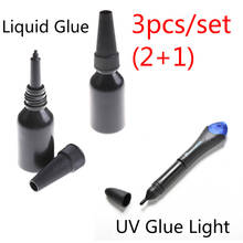 2Pcs/set Industrial 5 Second Fix Liquid Glue With 1Pcs UV Light Refill Bottle Glass Metal Plastic LED Adhesive Touch Screen Wood 2024 - buy cheap
