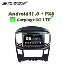 720P беспроводной Carplay PX6 автомобильный DVD-плеер Android 11,0 4 Гб + 64 Гб GPS RDS радио Wi-Fi Bluetooth для HYUNDAI H1 Grand Starex 2016 2017 2024 - купить недорого