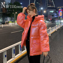 2020 Shiny Style Korean Loose Hooded Women Parkas Fashion Female Coat 2024 - buy cheap