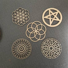 Flower Of Life Geometric Wooden Ornaments Rustic Home Deoration Wall Art Decor Sign Wooden Coaster Rustic Wedding Decor 2024 - buy cheap