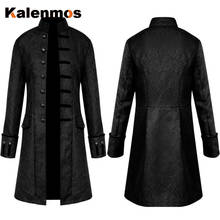 Middle Ages Vintage Trench Coat for Men Fashion X-long Coat Fall Top Streetwear Stand Collar Outwear Abrigos Men's Coat Invierno 2024 - buy cheap