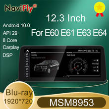 NaviFly 12.3" Carplay Android 10.0 Blu-Ray Car Multimedia Player for BMW 5 Series E60 E61 (2004-2010) CCC/CIC System 2024 - buy cheap