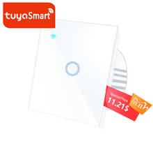 EU Standard smart Touch Switch, Smart life TUYA APP 1 gang 1 Way Home Wireless WiFi Wall Light Touch Switch ,Need Neutral line 2024 - buy cheap