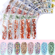 1728Pcs Mixed Size  Flatback  Rhinestones Glue On Nails Crystals Round Shape Glass Strass Small Clothes Decoration Stone 2024 - buy cheap