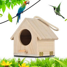 DIY Wooden Bird House Nest Handmade Eco-friendly Bird Nest Cage Large Nest Dox Nest House Bird House Bird Box Wooden Box 2024 - buy cheap
