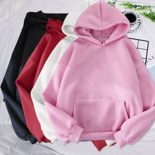 Oversized clothes Sweatshirts Women Pink Women's Hoodies Warm Ladies Long Sleeve Casual Hooded Pullover Clothes Sweatshirt Drop 2024 - buy cheap