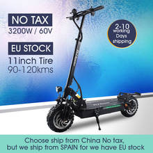 Flj upgrade-scooter elétrica t113, 60v, 3200w, sinal de seta, 11 polegadas, roda off road, forte potência, e-bike, elétrico 2024 - compre barato