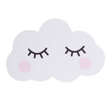 Nordic Cartoon 3D Wall Sticker Cute Cloud Moon DIY Wooden-Plastic Ornaments Home Background Decor for Children Kids Baby Bedroom 2024 - buy cheap