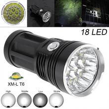 18x XM-L T6 LED  Waterproof Flashlight Torch with 4 Modes Light Support 18650 Rechargeable Battery for Backpacking / Fishing 2024 - buy cheap