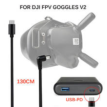 Cable de fuente de alimentación de 130cm para DJI FPV Goggles V2 USB-PD, cargador rápido, Puerto PD, línea de alimentación móvil para DJI FPV, accesorios para gafas 2024 - compra barato