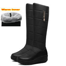 Botas de nieve cálidas para mujer, zapatos de estilo ruso coreano, impermeable con plataforma, cuñas de media caña, felpa, novedad de invierno, 2020 2024 - compra barato