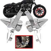 1 par de tampas de plástico abs, cromado, lâmina dianteira, eixo giratório, capa com porcas para harley dyna softail touring, xl, xg 2024 - compre barato