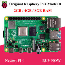 Оригинальный корпус Raspberry Pi 4 Model B, 2 ГБ/4 ГБ/8 ГБ ОЗУ, Wi-Fi, Bluetooth, алюминиевый чехол, источник питания, SD-карта, Raspberry Pi 4B Pi4 2024 - купить недорого