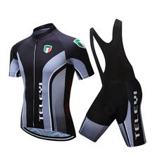 Conjunto de ropa de ciclismo para hombre, Kit de Vestido de manga corta para bicicleta de montaña, maillot deportivo de equipo profesional, 2021 2024 - compra barato