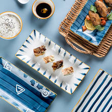 Household Rectangular Ceramic Dish Dessert Sushi Plate Steamed Fish Bowl Kitchen Dinnerware 2024 - buy cheap
