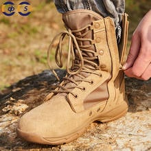 Spring outdoor combat boots sand-colored special forces fan high top breathable tactical training land training hiking boots men 2024 - buy cheap