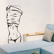 Adesivo de parede feminino sexy e bonito, decoração para sala de estar, quarto, arte e mural, papel de parede, decoração para casa, fitness, 2024 - compre barato