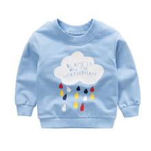 Детская одежда; рубашки для малышей; осенний свитер с длинными рукавами для маленьких мальчиков и девочек; Повседневная Толстовка с принтом облака и дождя 2024 - купить недорого
