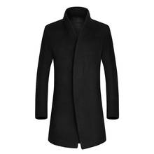 VERSMA Korean Design Warm Men Extra Long Black Trench Coat Male Winter Thick Classic Mens Long Cashmere Wool Jackets Coats Men 2024 - buy cheap