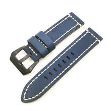 Genuine Leather Upscale Strap Watch Bracelet Vintage Watch band 20mm 22mm 24mm Handmade Watchband Navy blue Cowhide Wristband 2024 - buy cheap