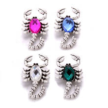 10pcs/lot New Scorpion Snaps Jewelry Randomly Mixed Crystal Metal 18mm Snap Buttons Women Charm Bracelet & Bangle Snap Button 2024 - buy cheap