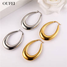 OUFEI-pendientes de aro pequeños de acero inoxidable para mujer, joyería coreana, accesorios de joyería, envío gratis 2024 - compra barato