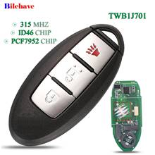 jingyuqin 5pcs For NISSAN TIIDA MARCH Micra Leaf FOB 3 Buttons 315Mhz ID46 PCF7952 Chip TWB1J701 Smart Remote Car Key  2024 - buy cheap