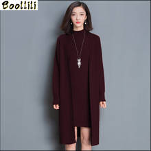 Boollili 2020 New Women Sweater Knitted Dress Loose Female Cardigan Black Set Autumn Winter Casual Slim Women's Sweaters 2024 - buy cheap