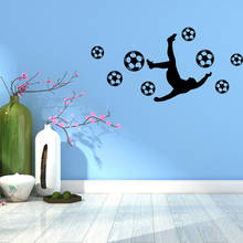 Futebol dos desenhos animados adesivo de parede pvc removível para sala estar quarto à prova dwaterproof água decalque da arte da parede 2024 - compre barato