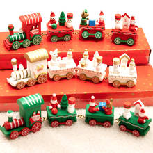 Рождественский деревянный поезд украшение Рождественское украшение для дома Санта Клаус Подарочные игрушки, поделки для стола деко Navidad Рождество 2021 новый год 2024 - купить недорого