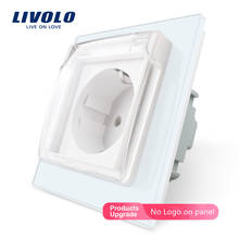 Livolo EU Standard Waterproof Power outlet with 2 pins , Glass Panel,Wall Socket, AC110~250V 16A wall plug with waterproof cover 2024 - buy cheap