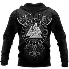 Viking símbolos tatuagem 3d impresso hoodies harajuku moda moletom com capuz outono unisex casual hoodie sudadera hombre 2024 - compre barato